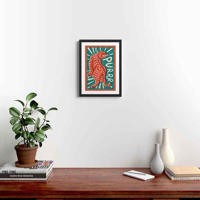 Purring cat Framed Art Print Gallery Image 2