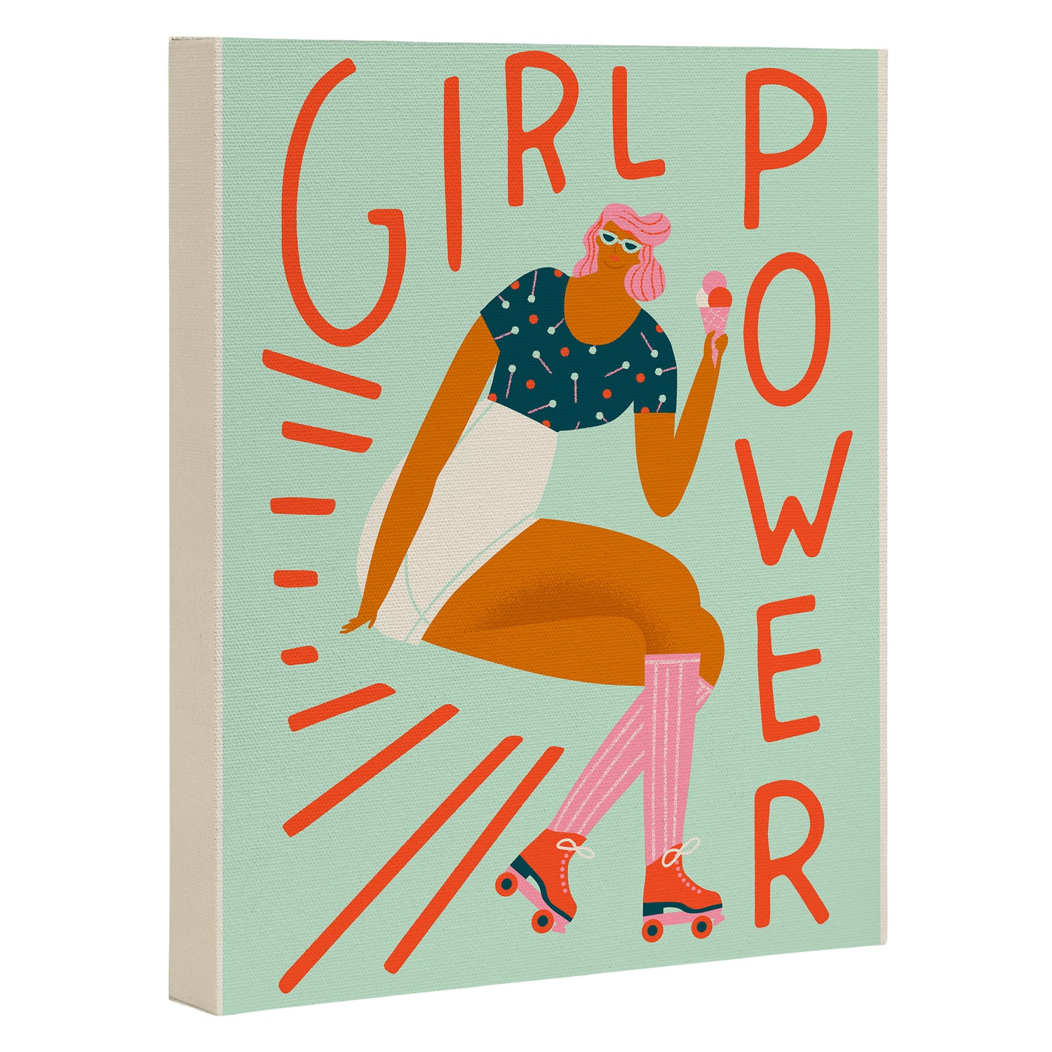 Roller skating girl Canvas Print Gallery Image 3