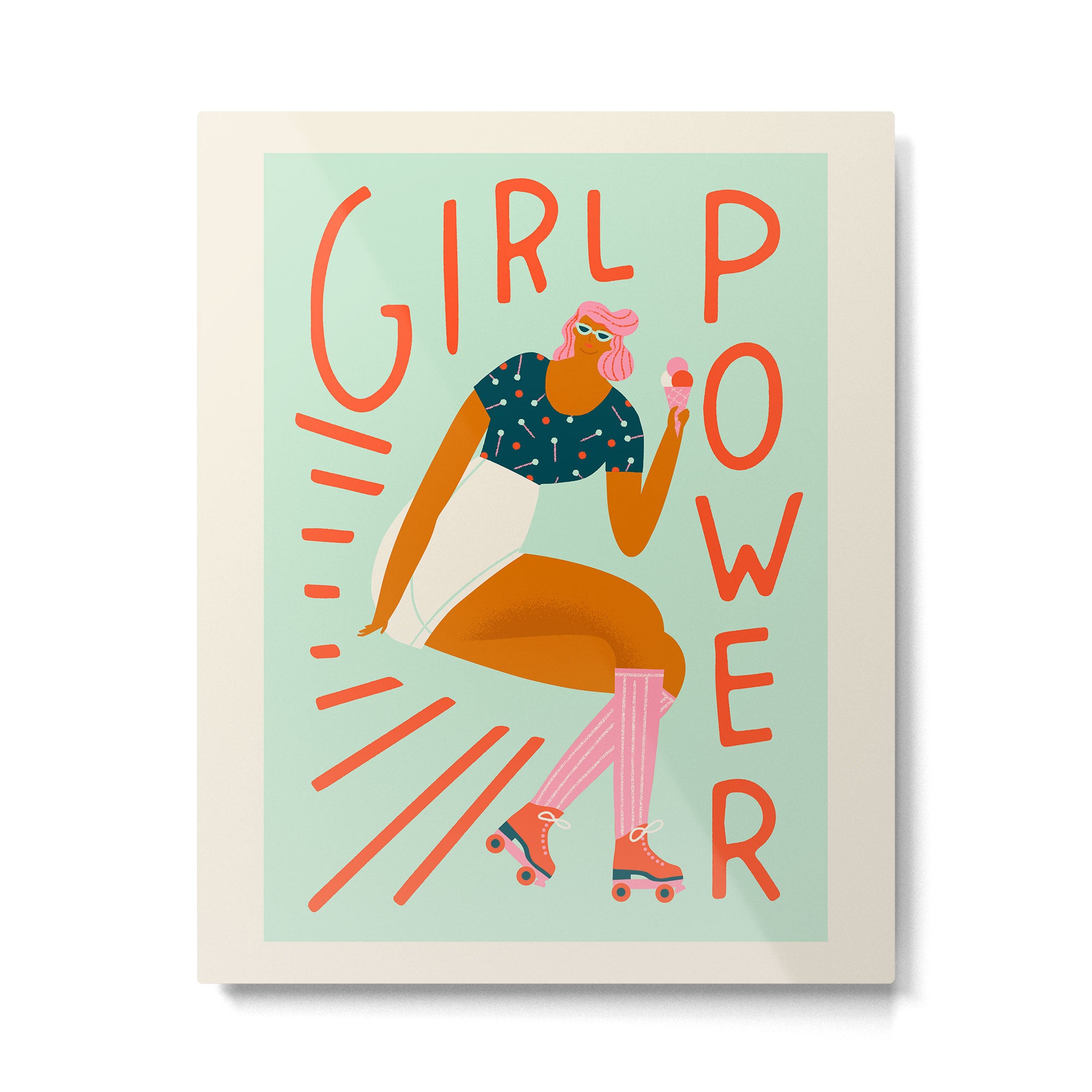 Roller skating girl Metal Print Gallery Image 4