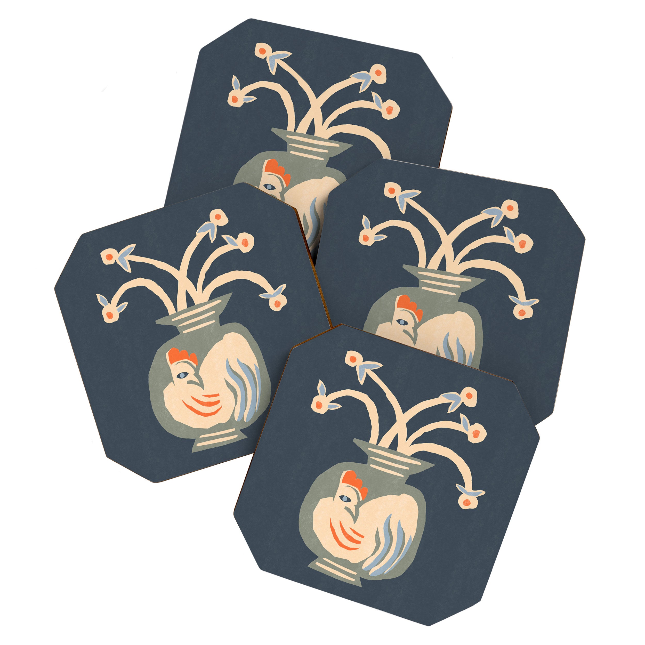 Rooster vase Coaster Gallery Image 1