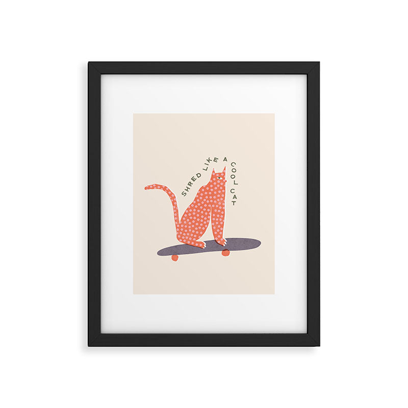 Shred like a cool cat Framed Art Print Gallery Image 5