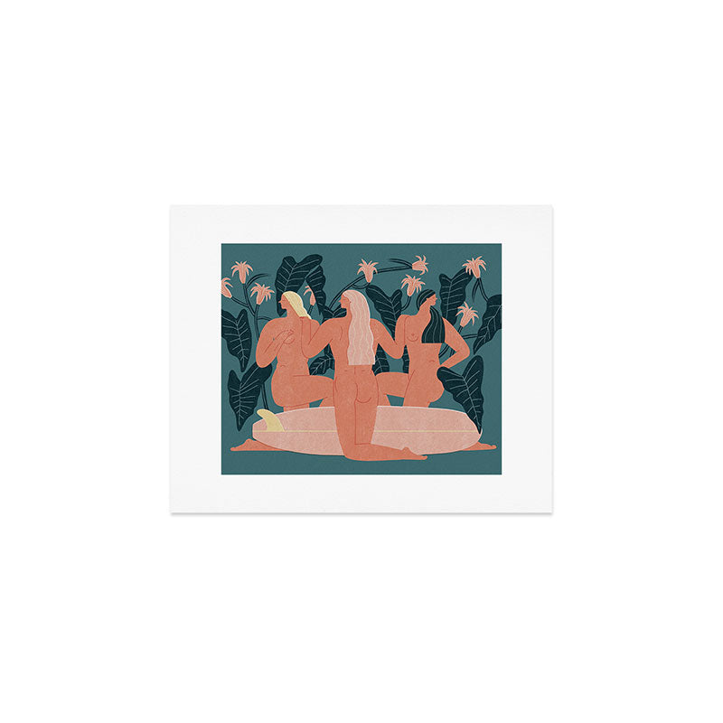 Sisters in log Art Print Gallery Image 1