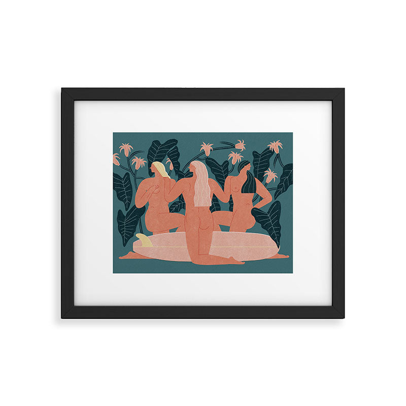 Sisters in log Framed Art Print Gallery Image 5