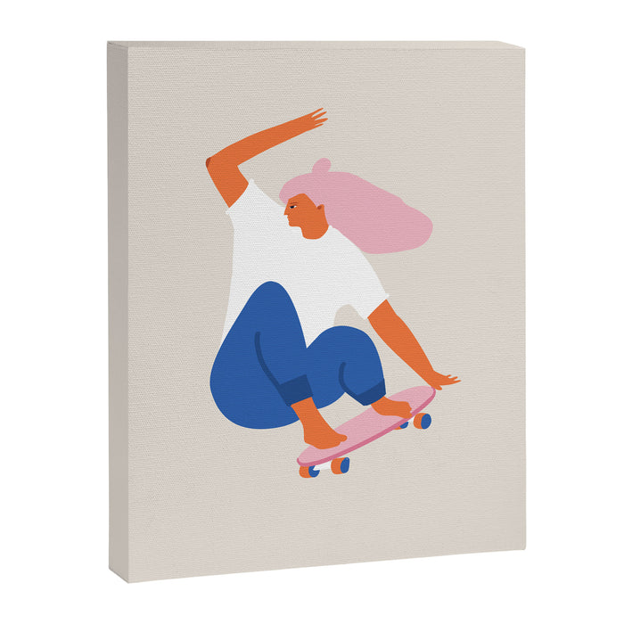 Skateboard girl Canvas Print Gallery Image 1