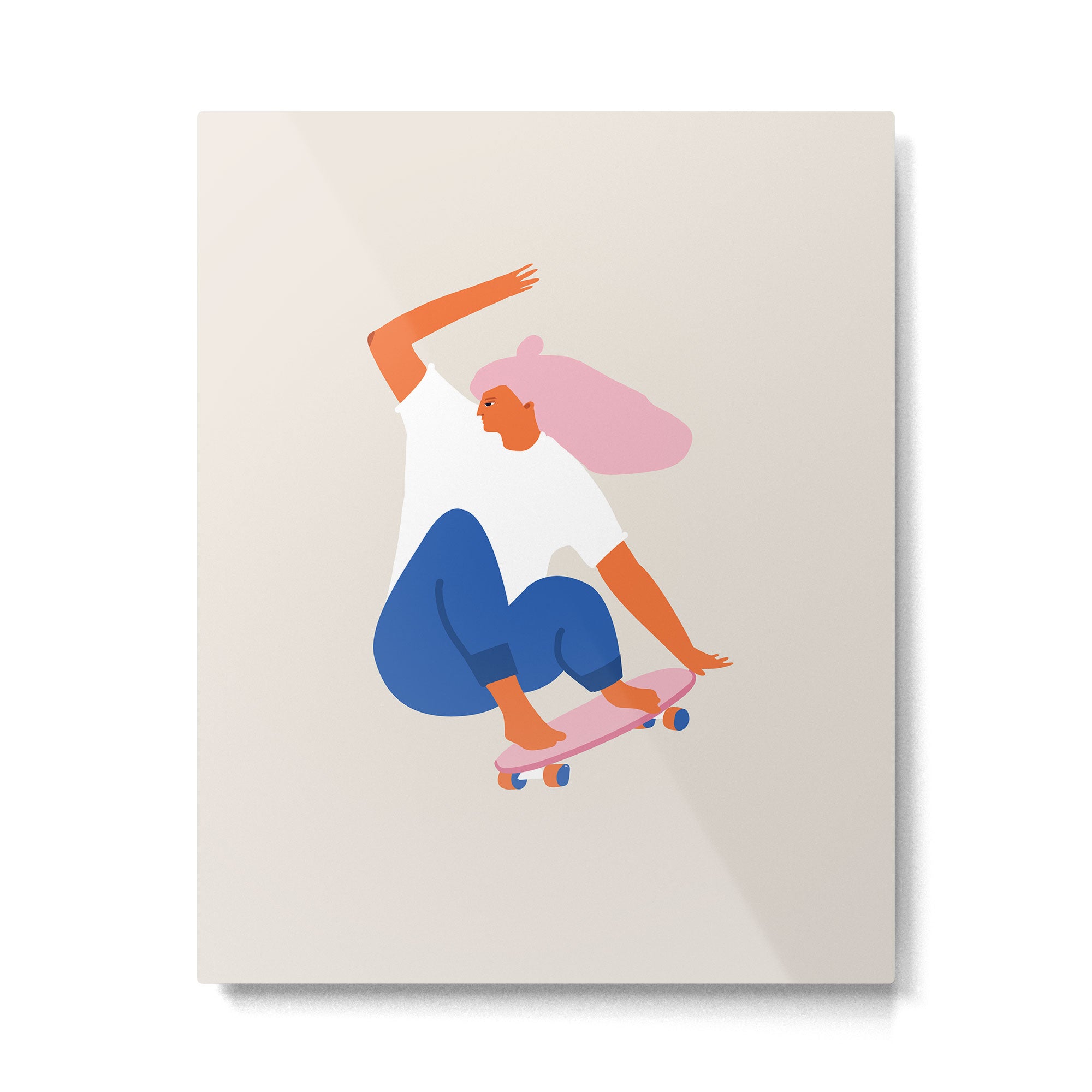 Skateboard girl Metal Print Gallery Image 6