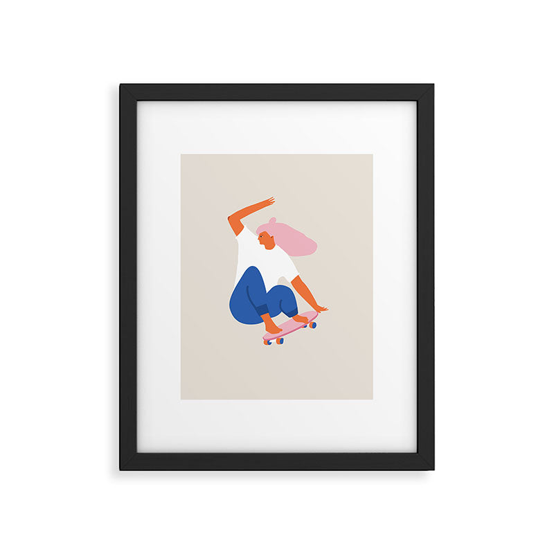 Skateboard girl Framed Art Print Gallery Image 6