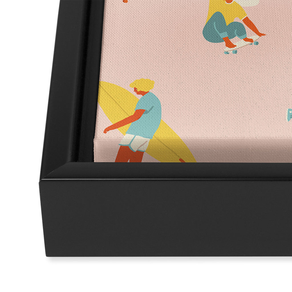 Skateboarding in the 70s Framed Canvas Print Gallery Image 3