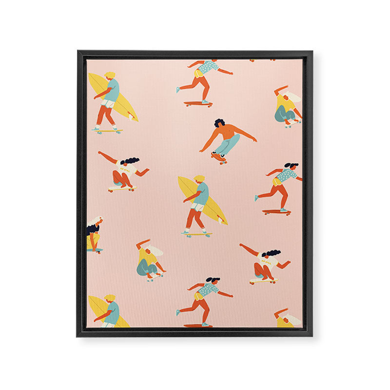 Skateboarding in the 70s Framed Canvas Print Gallery Image 8