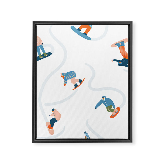 Snowboarding Framed Canvas Print Gallery Image 1