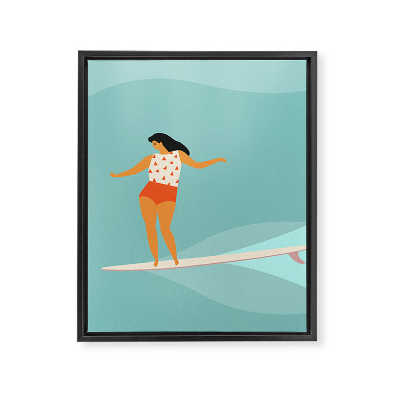 Surf girl Framed Canvas Print Gallery Image 8