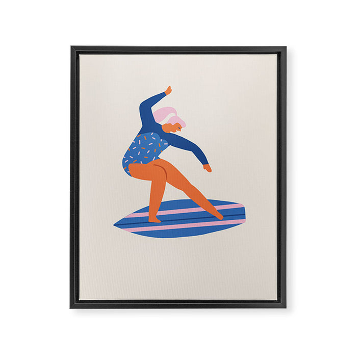 Surf girl Framed Canvas Print Gallery Image 1