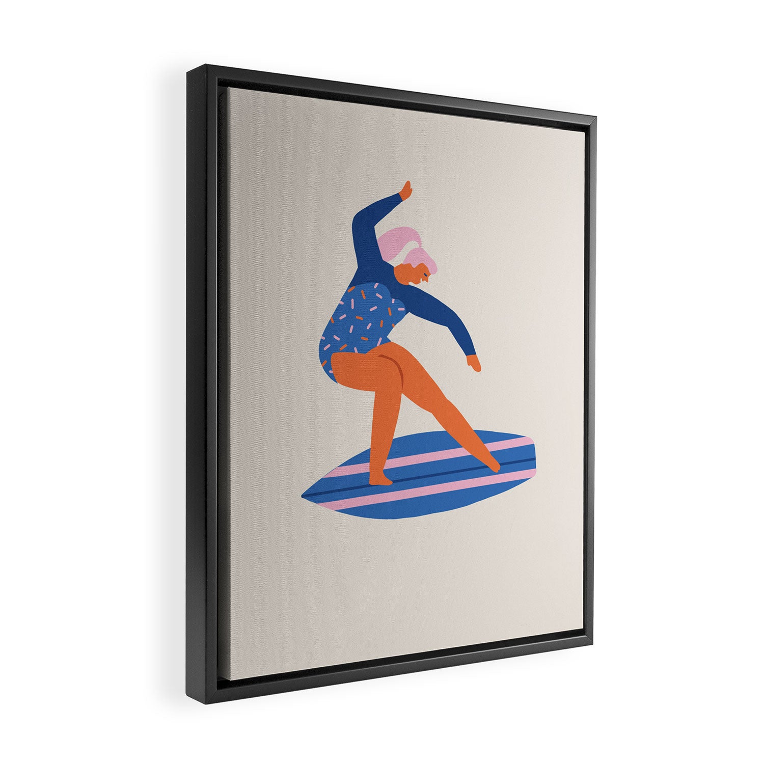 Surf girl Framed Canvas Print Gallery Image 2