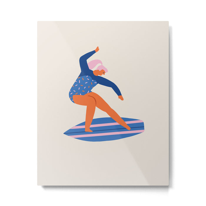 Surf girl Metal Print Gallery Image 1