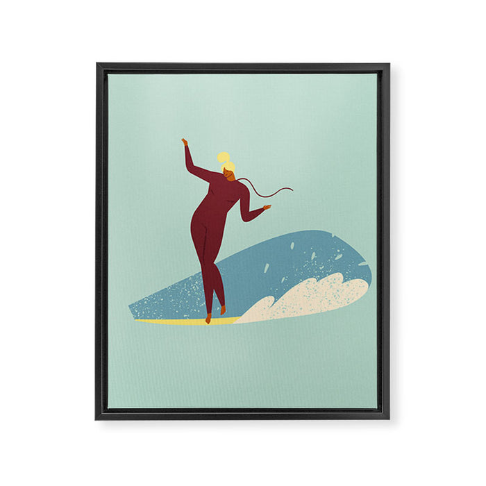 Surf girl Framed Canvas Print Gallery Image 1