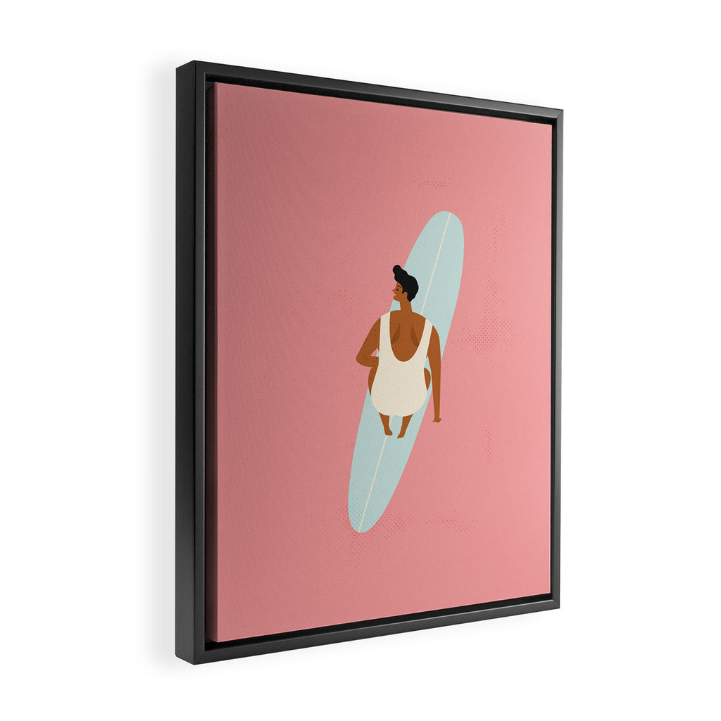 Surf girl Framed Canvas Print Gallery Image 2