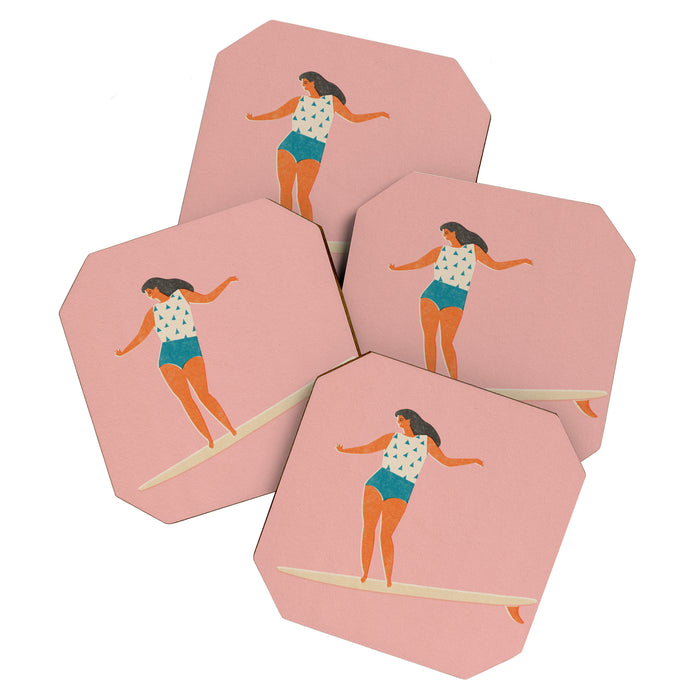 Surf girl print Coaster Gallery Image 1