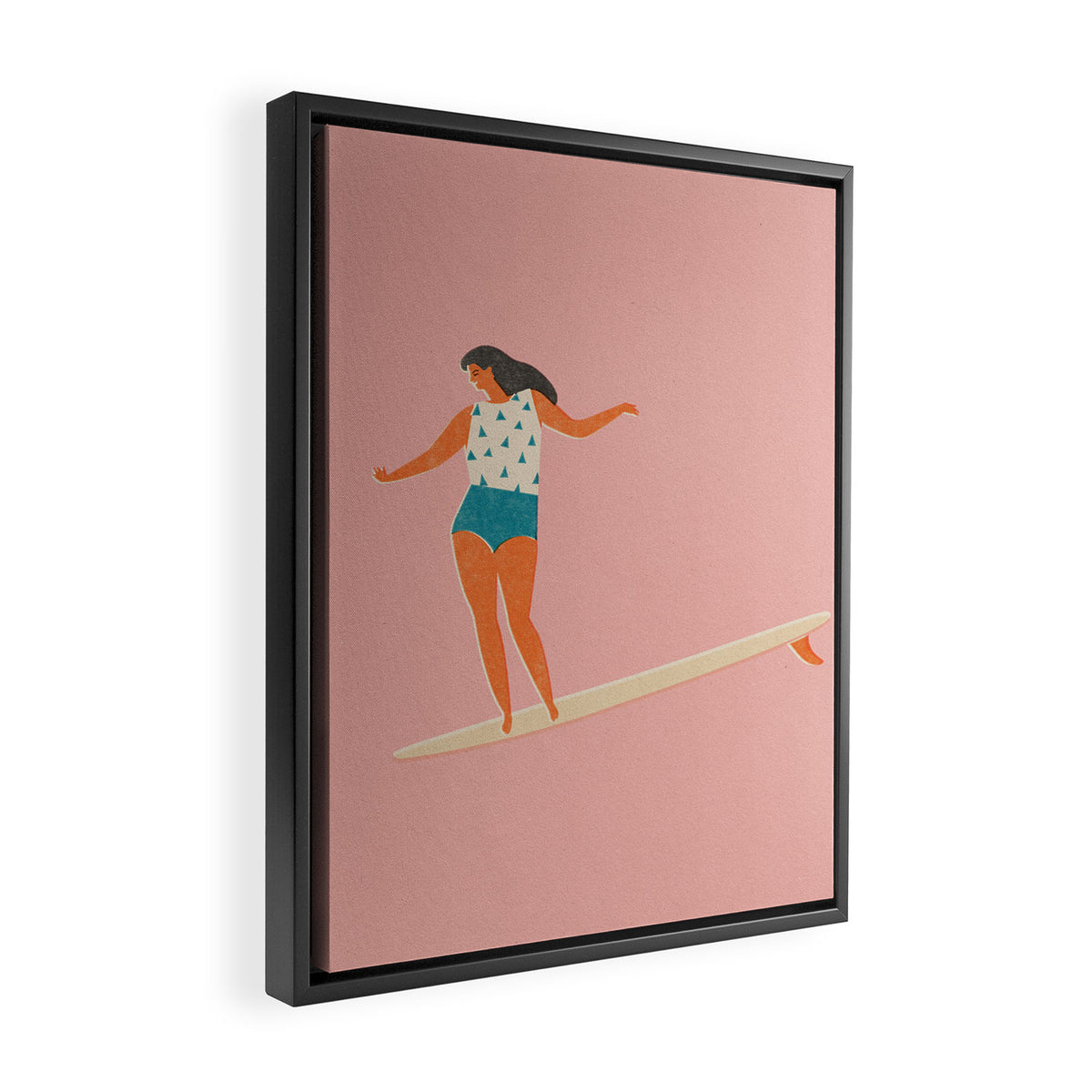 Surf girl print Framed Canvas Print Gallery Image 2