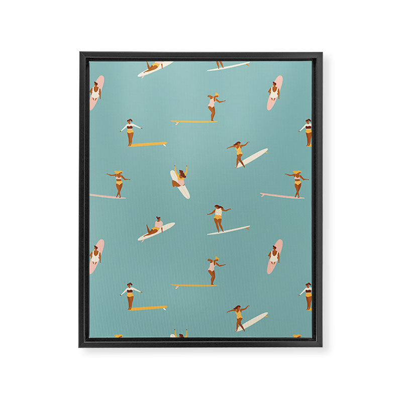 Surf girls Framed Canvas Print Gallery Image 8