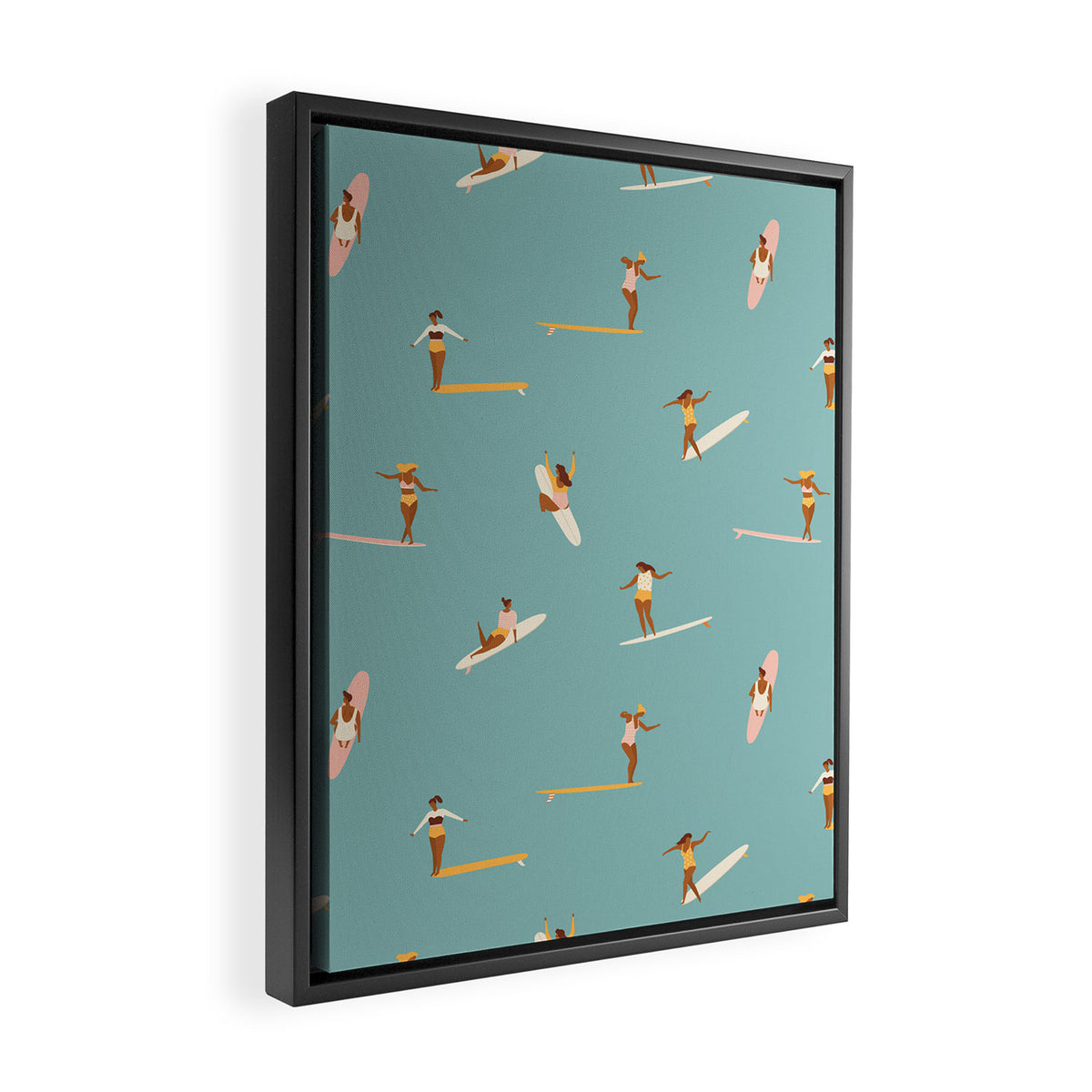 Surf girls Framed Canvas Print Gallery Image 2