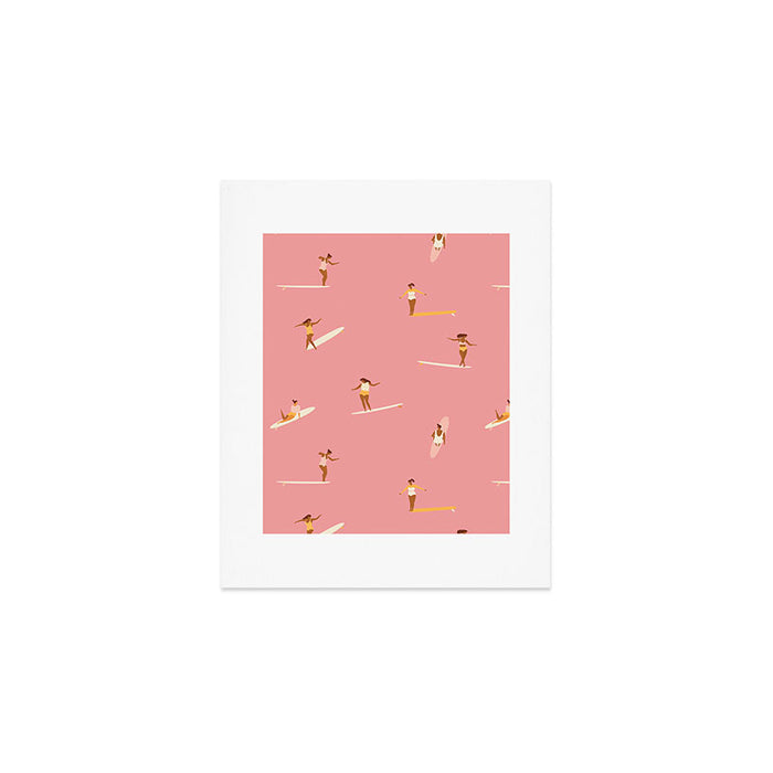 Surf girls in pink Art Print Gallery Image 1