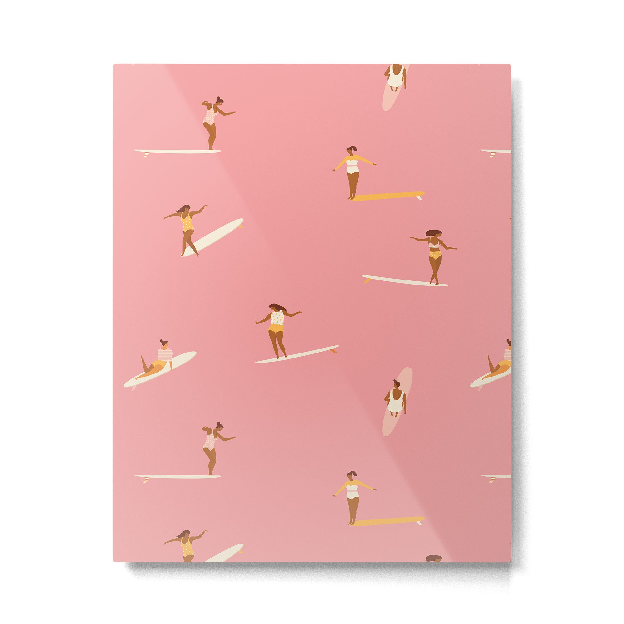 Surf girls in pink Metal Print Gallery Image 6