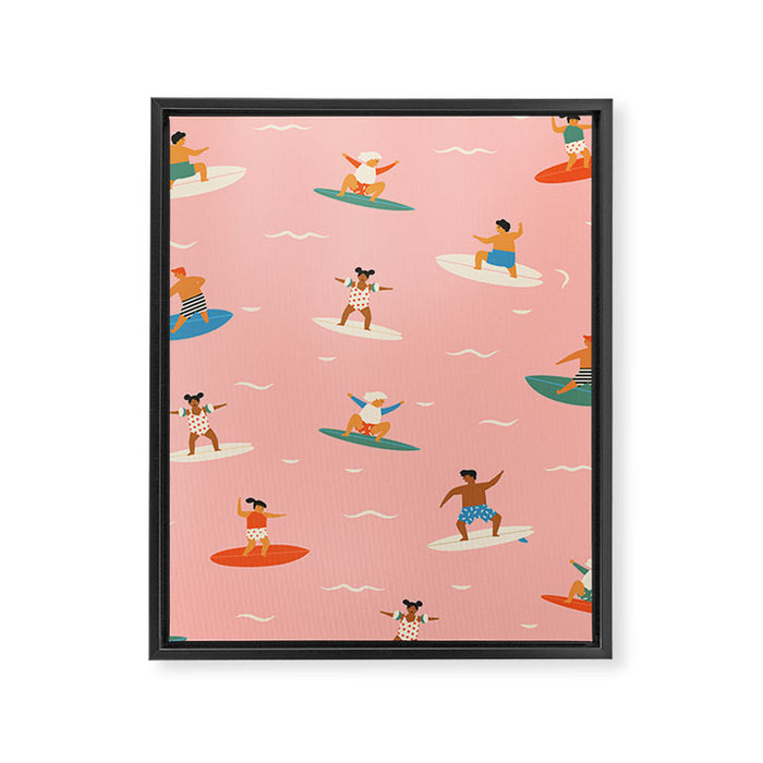 Surf kids Framed Canvas Print Gallery Image 1