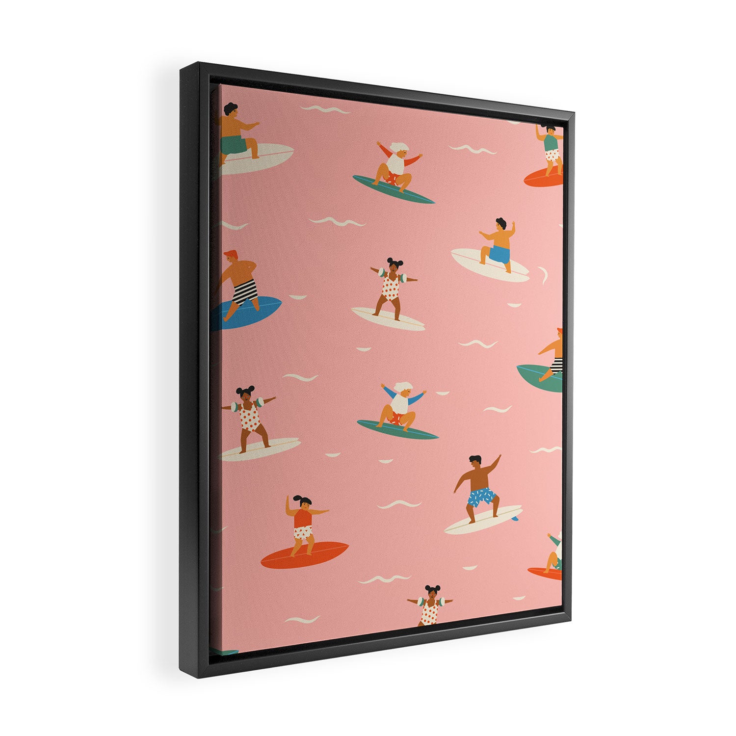 Surf kids Framed Canvas Print Gallery Image 2