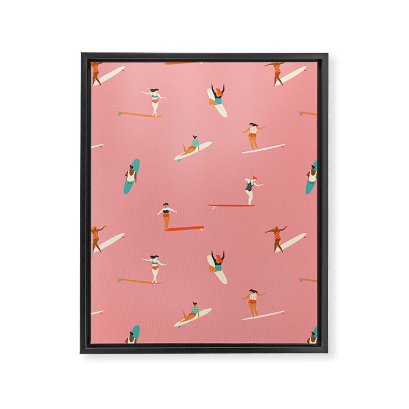 Surf sistas Framed Canvas Print Gallery Image 8