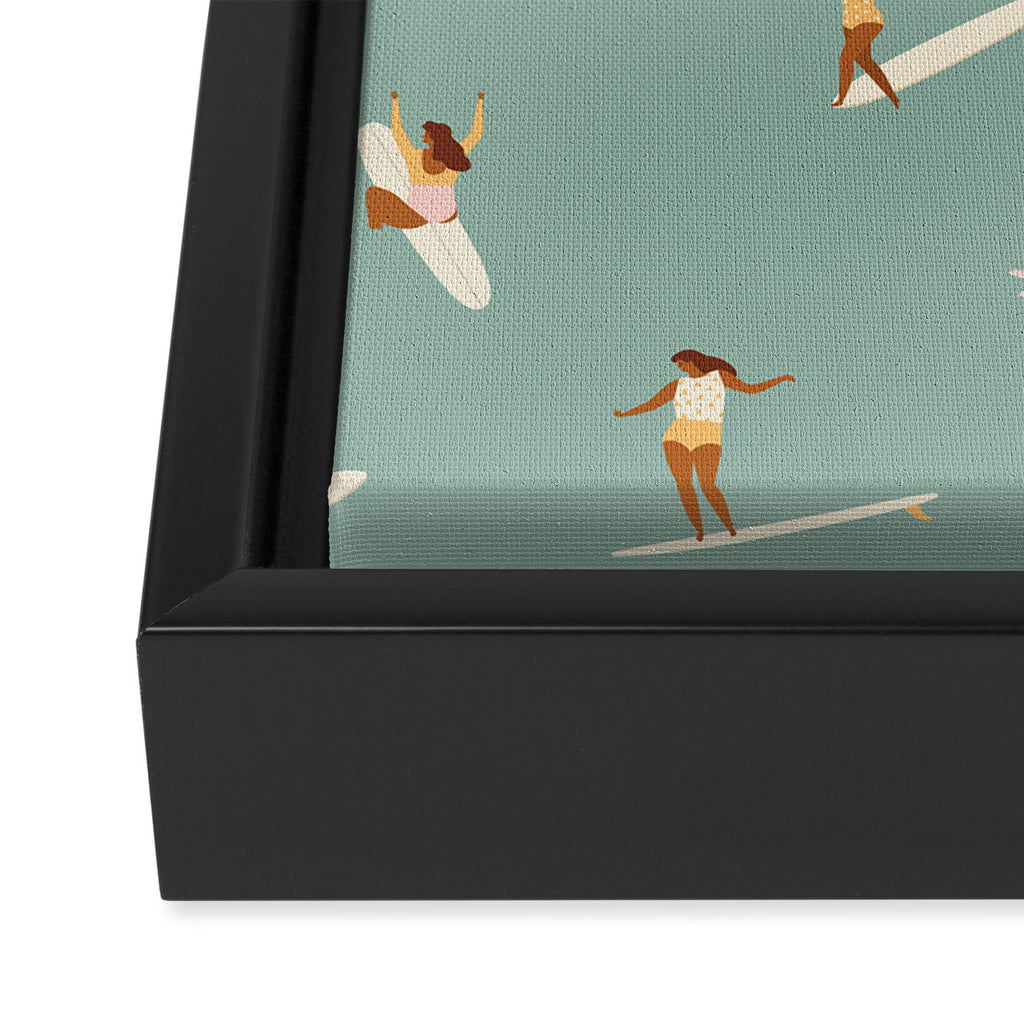 Surf sistas Framed Canvas Print Gallery Image 3