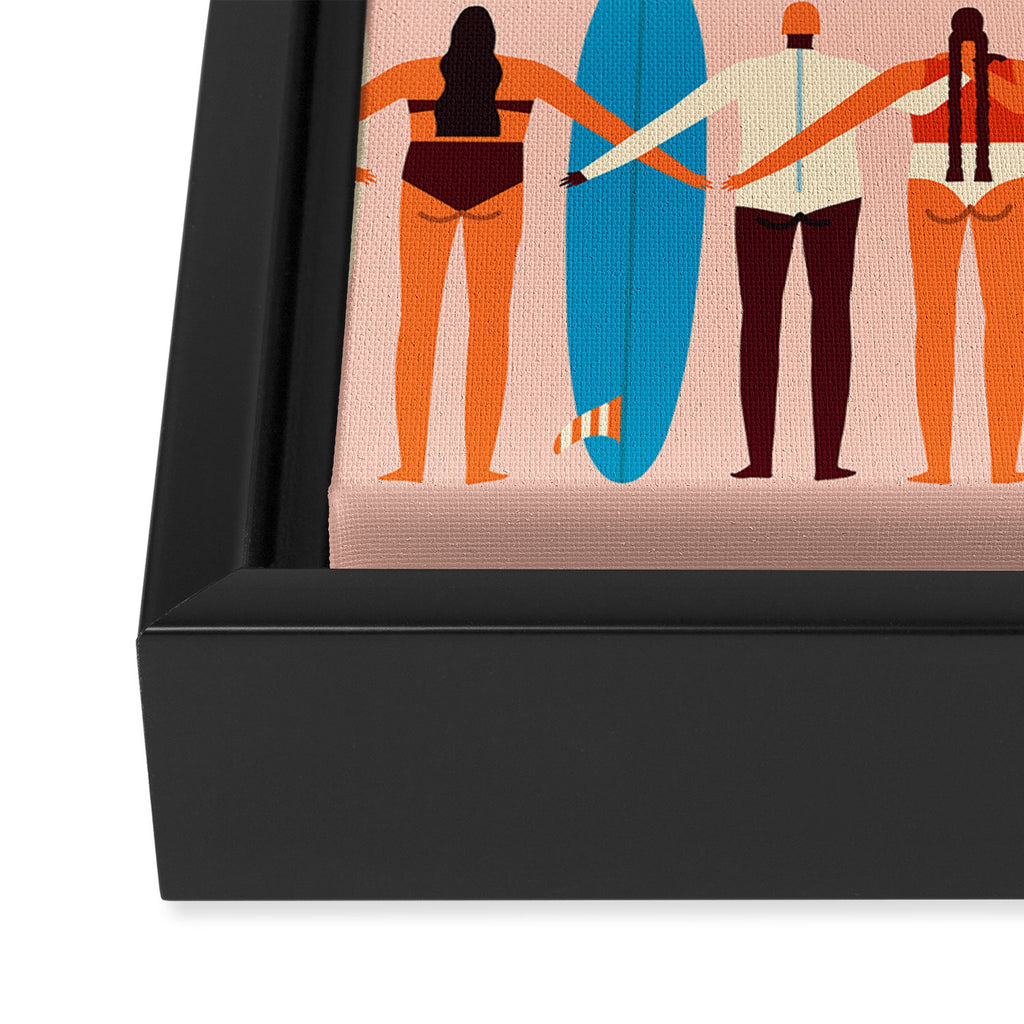 Surf sisters Framed Canvas Print Gallery Image 3