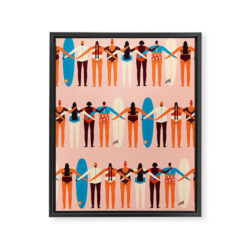 Surf sisters Framed Canvas Print Gallery Image 8