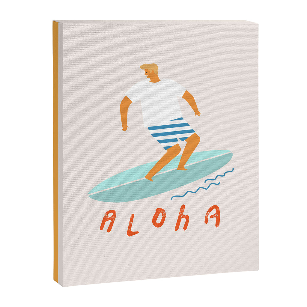 Surfer aloha poster Canvas Print Gallery Image 6