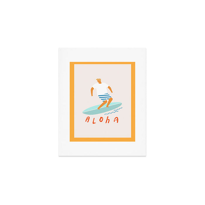 Surfer aloha poster Art Print Gallery Image 1