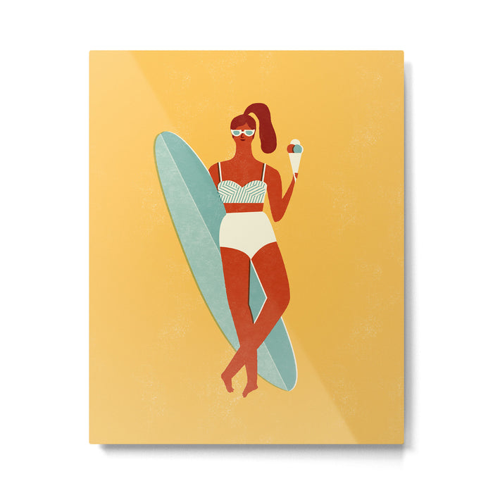 Surfer girl Metal Print Gallery Image 1