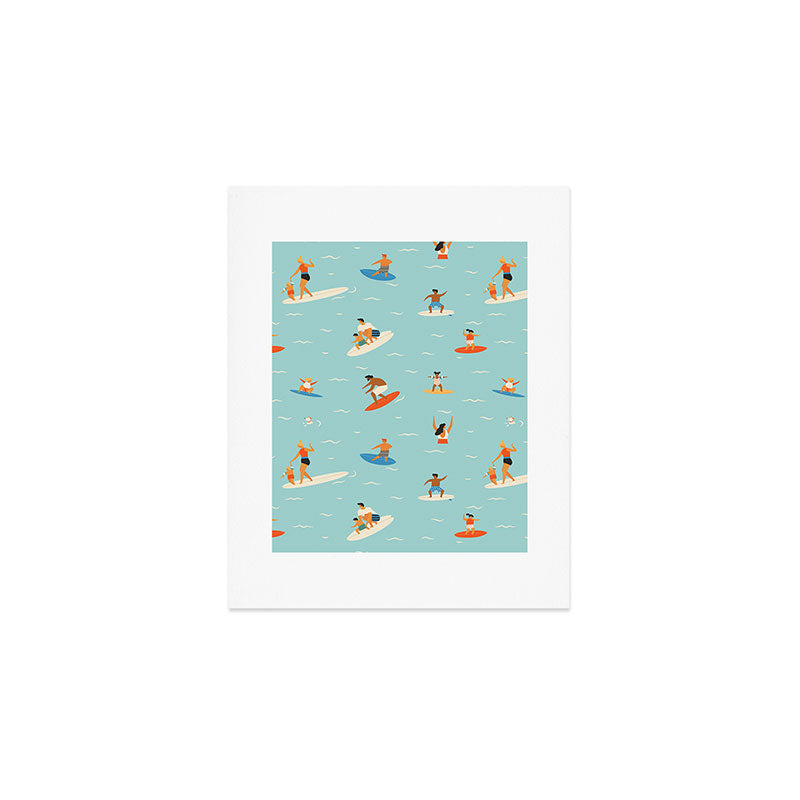Surfing kids Art Print Gallery Image 1
