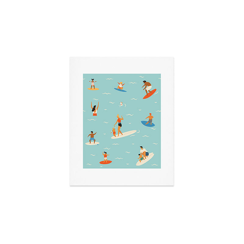 Surfing kids Art Print Gallery Image 1