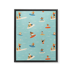 Surfing kids Framed Canvas Print Gallery Image 8