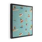 Surfing kids Framed Canvas Print Gallery Image 2