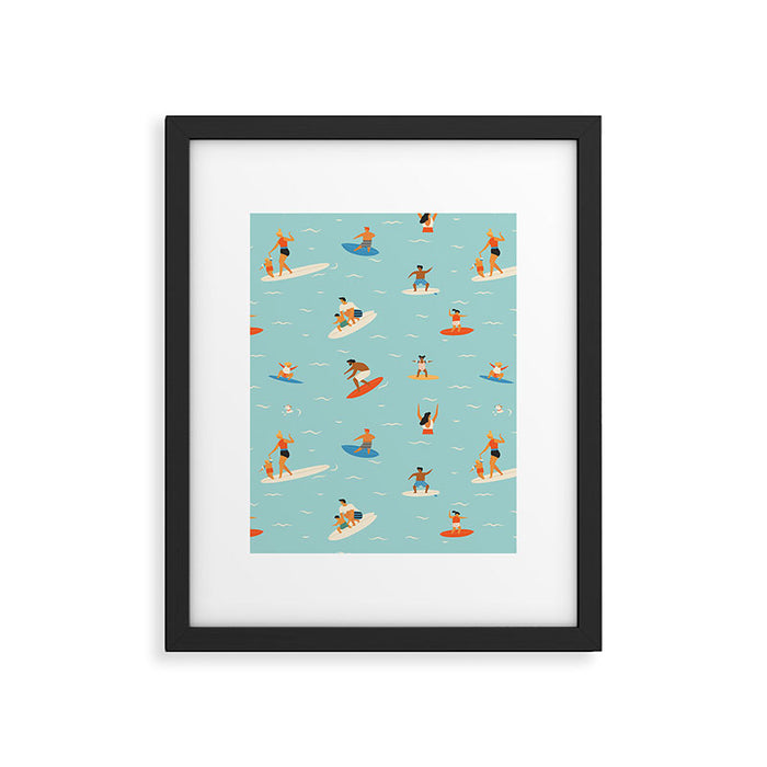 Surfing kids Framed Art Print Gallery Image 1