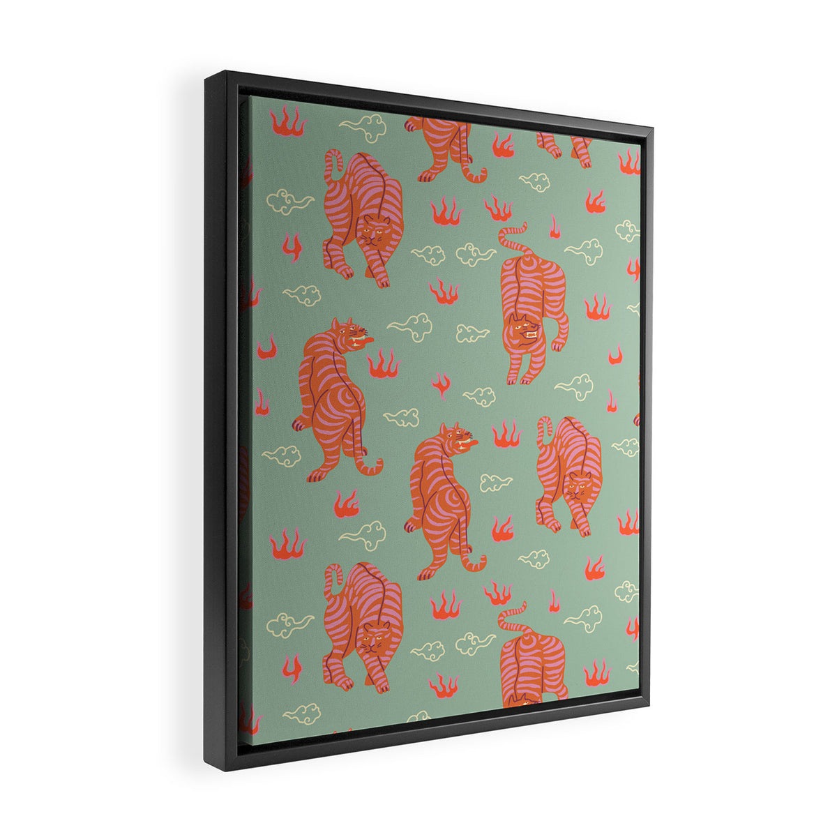 Tibetan tigers Framed Canvas Print Gallery Image 2