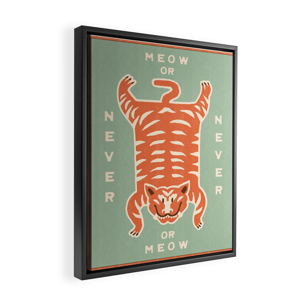 Tiger Meow or Never Framed Canvas Print Gallery Image 2