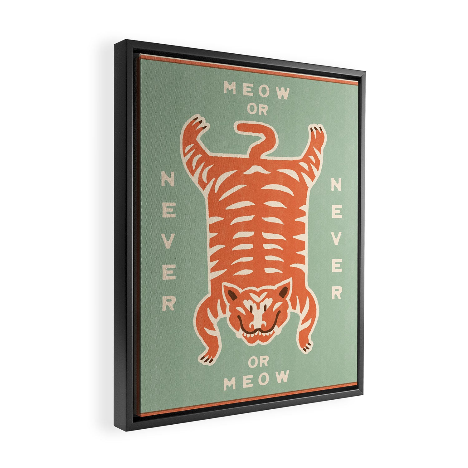 Tiger Meow or Never Framed Canvas Print Gallery Image 2