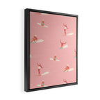 Waikiki beach in pink Framed Canvas Print Gallery Image 2