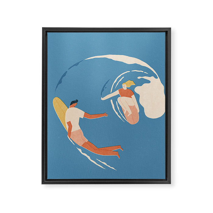 Wave lovers Framed Canvas Print Gallery Image 1
