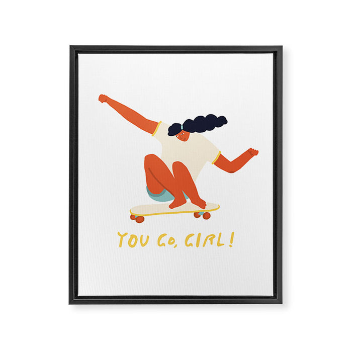 You go girl print Framed Canvas Print Gallery Image 1
