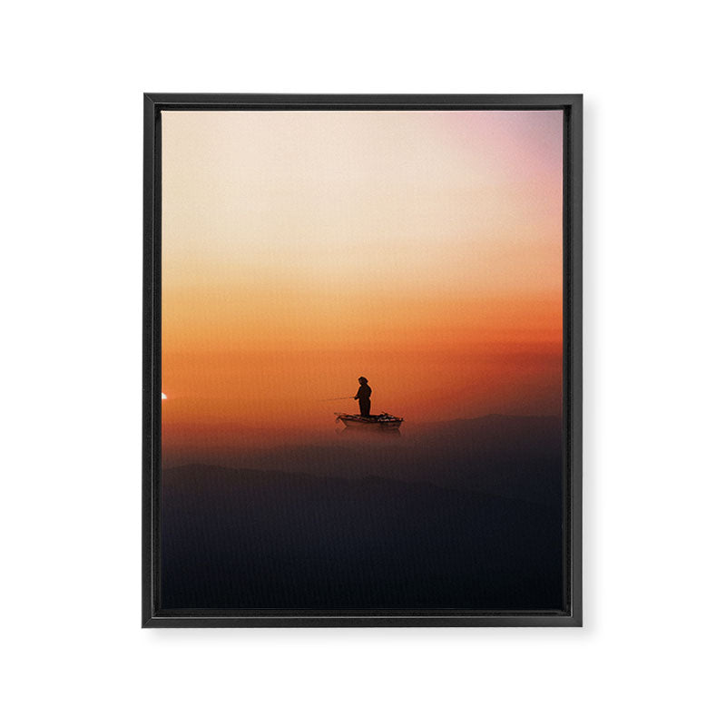 Fishing In The Clouds (Surreal Collage) Framed Canvas Print Gallery Image 8