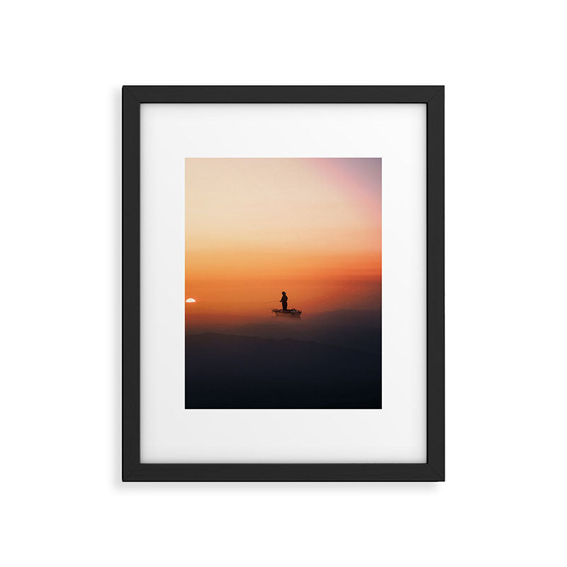 Fishing In The Clouds (Surreal Collage) Framed Art Print Gallery Image 6