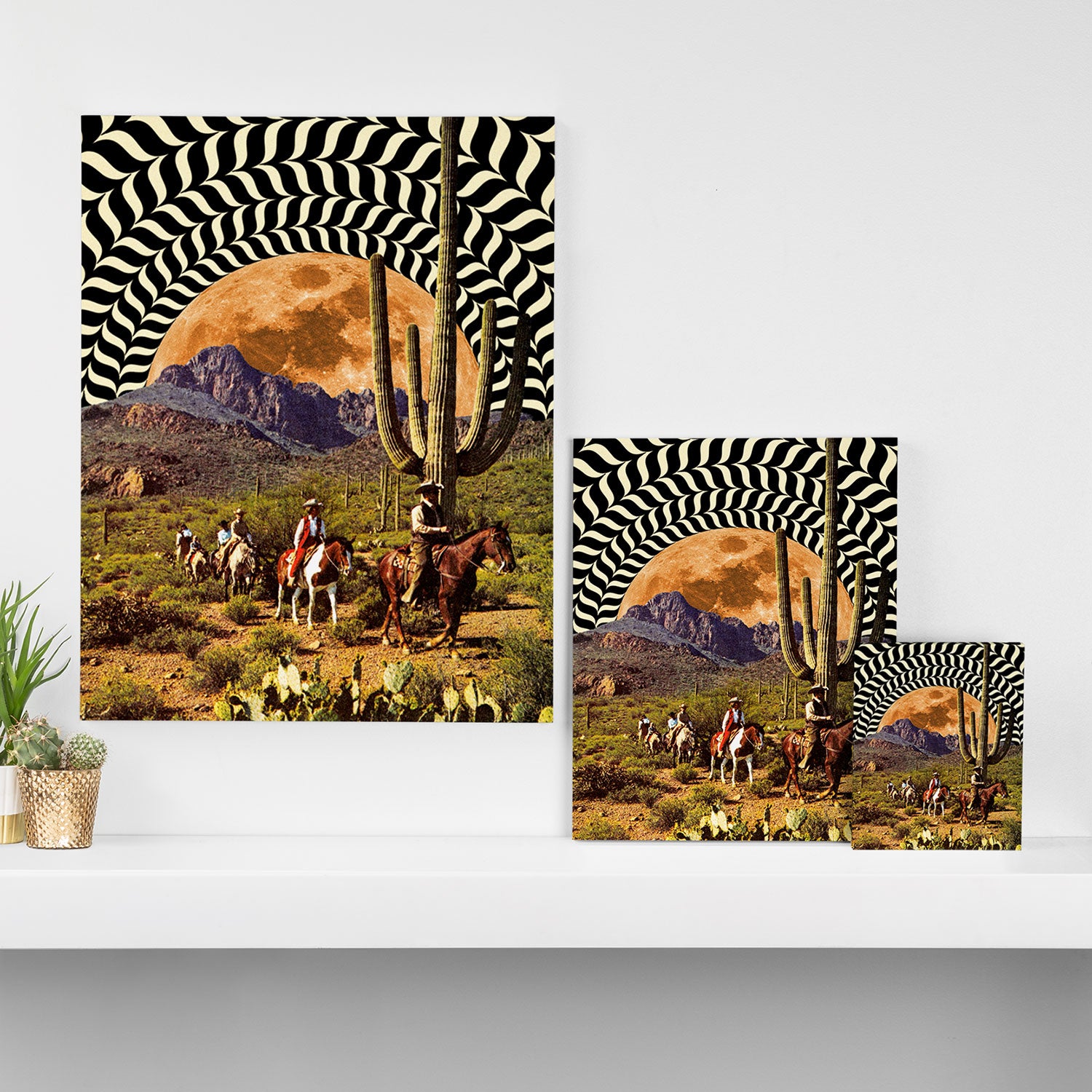 Illusionary Cowboys Canvas Print Gallery Image 3