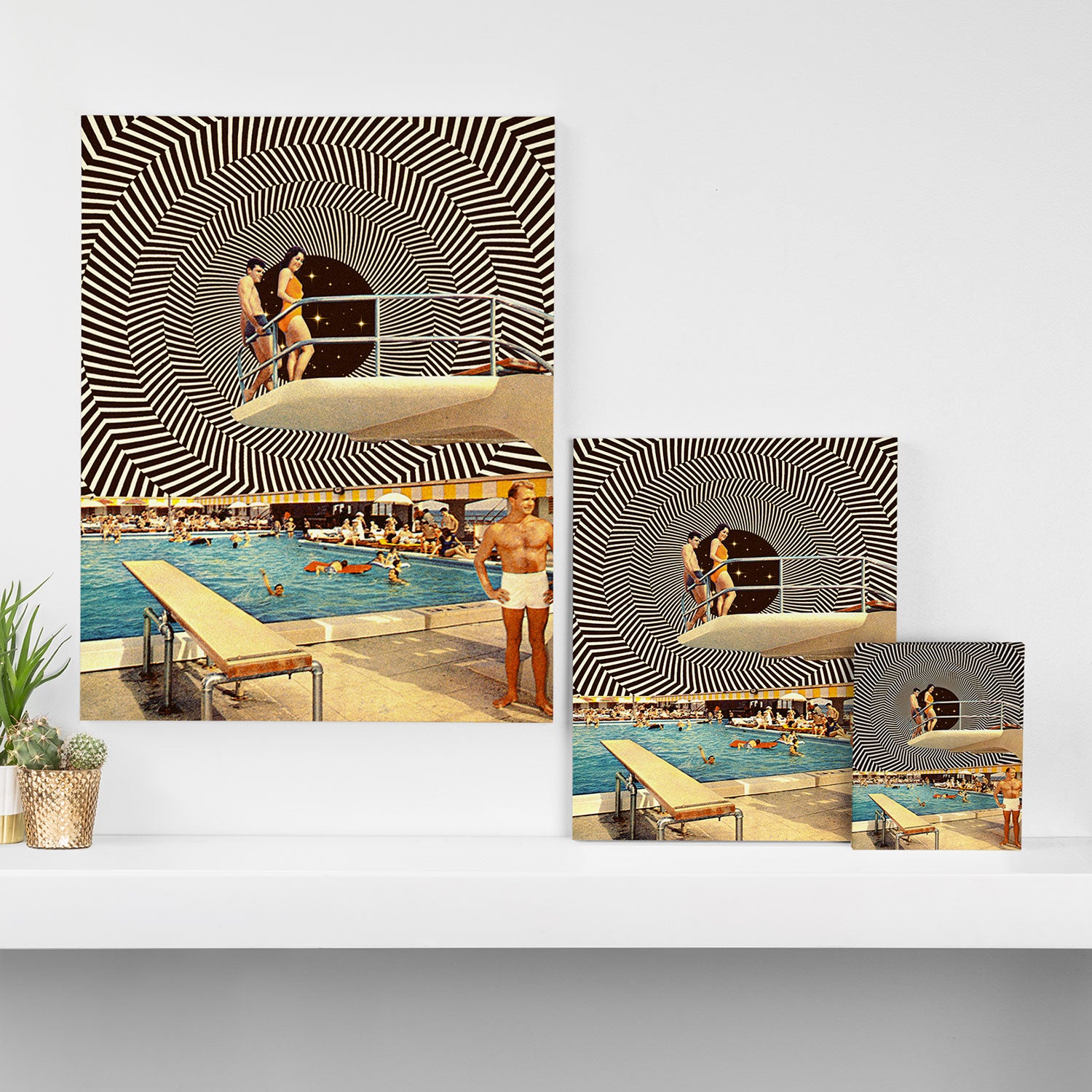 Illusionary Pool Party Canvas Print Gallery Image 3