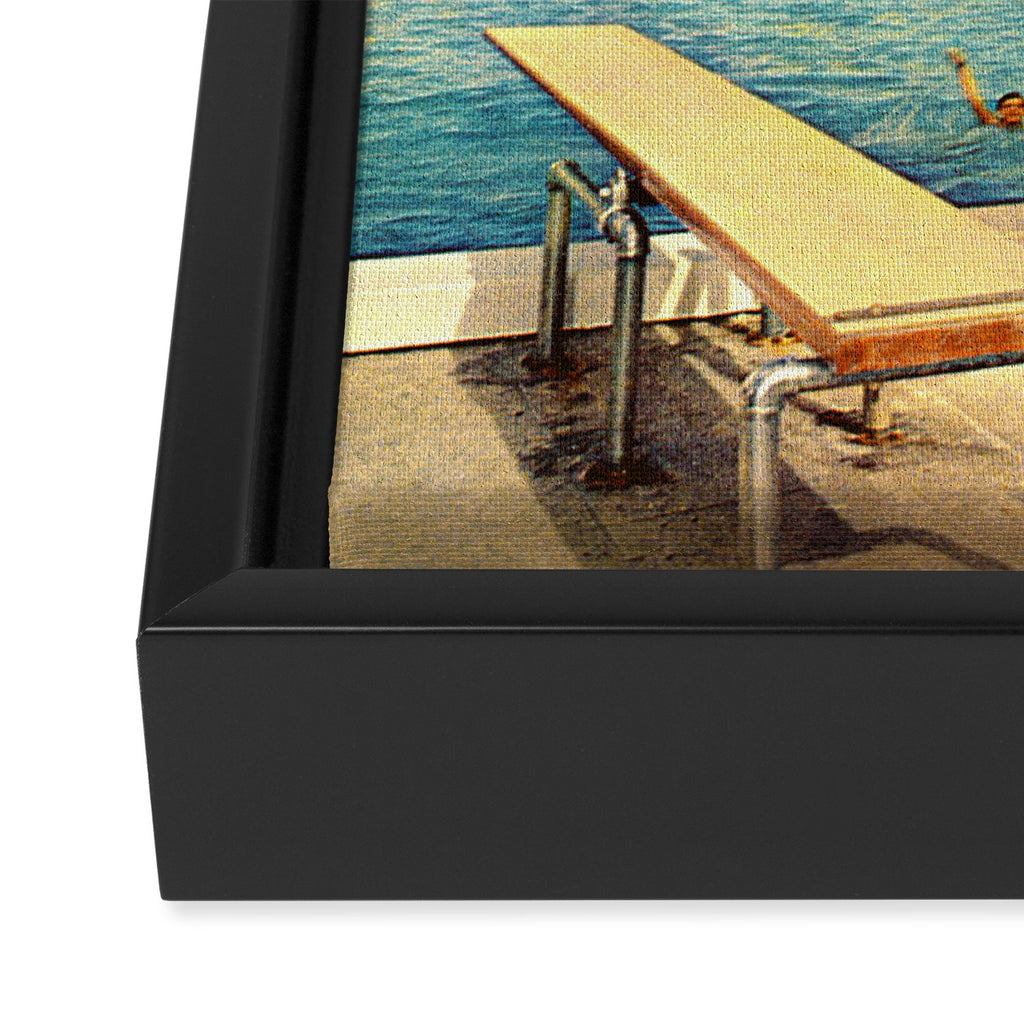 Illusionary Pool Party Framed Canvas Print Gallery Image 3